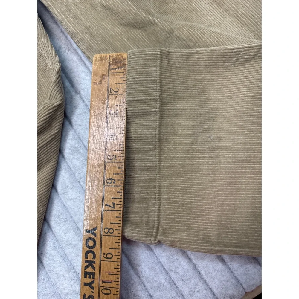 LL Bean Mens Comfort Waist Corduroy Pants Tan Khaki Straight Leg 36x32 ID502864
